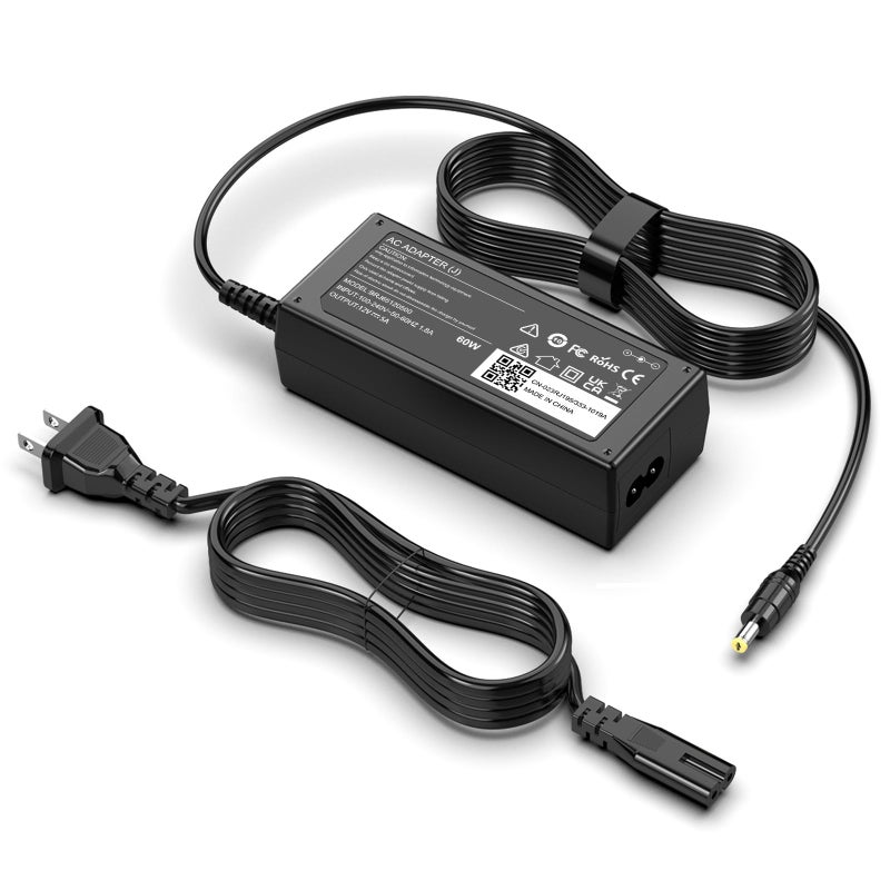 LJO-EEIH كابل طاقة 12 فولت متوافق مع شاشة AOC 16" 20" 22" 23" 24" 27"؛ E1659FWU، E2043FK، E2243FW، E2243FWK، E2343FK، LM520، LM720، LM729، LM800، LM914 كابل بديل لمصدر الطاقة - Image 1